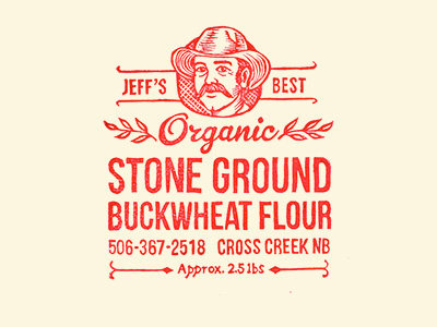 Organic Flour Tag flour label man organic print stamp vintage wheat