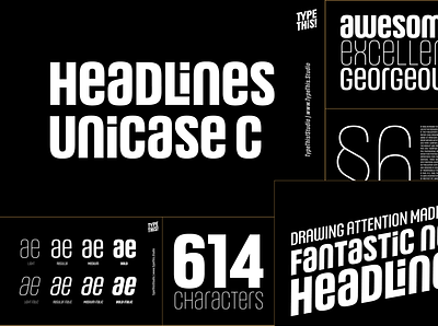 Headlines Unicase Sans Serif branding display editorial font fonts heading headlines logo sans type type design type this studio typeface typography unicase