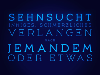 Sehnsucht. Type setting with Umba Sans. discount fonts type typesample typography