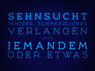 Sehnsucht. Type setting with Umba Sans.