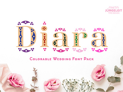 Diara Wedding Font anniversary anniversary party baby shower celebrate celebrating celebrity crown festive font fonts royal type typedesign typeface typography wedding wedding card wedding invitation wedding invitations wedding invite