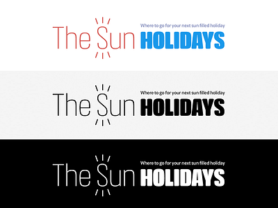 Sun Holidays Wordmark brand holiday holiday agency logo logomark summer sun sunshine type type design typography wordmark