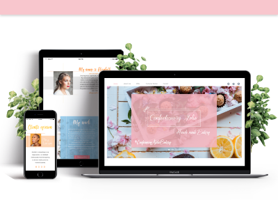 Confectionery atelier app bakery branding responsive webdesign