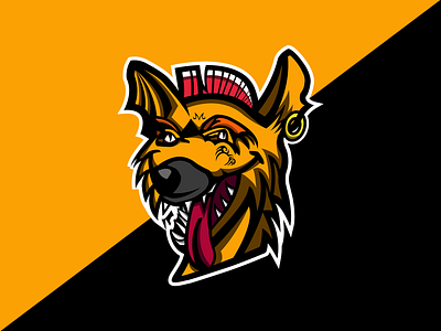Hyena with Mohawk Mascot Logo