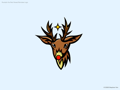 Rudolph the Red-Nosed Reindeer Mascot Logo