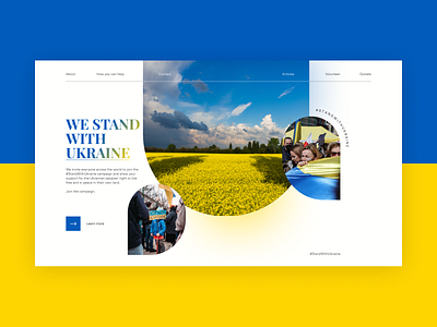 Ukraine landing page design #StandWithUkraine