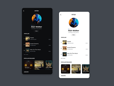 Daily UI 006: Music user profile design (Spotify) alan walker app design artist profile daily ui daily ui 006 dailyui music user profile profile profile design spotify spotify app spotify profile ui user profile