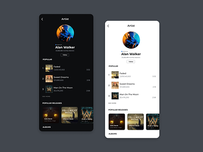 Daily UI 006: Music user profile design (Spotify)
