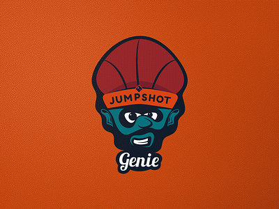 Jumpshot Genie Logo basketball branding identity design jumpshot genie logo design mascot