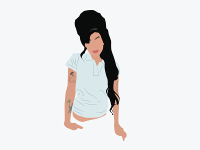 Amy - with love amy winehouse design flat illustration illustrator love minimal music musician neutrals portrait illustration vector winehouse