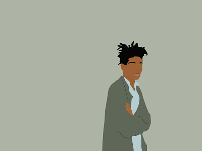 Basquiat - unamused 27 club basquiat design flat illustration illustrator jean michel minimal portrait illustration vector