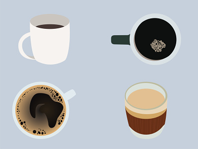 Coffee Study 1 branding coffee coffee cup coffee mug cup drink flat hot drink illustration minimal mug