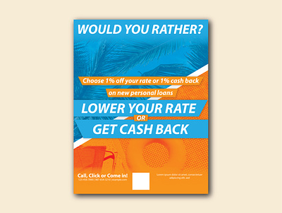 Would You Rather | Flyer Design blue and orange concept credit union flyer design graphic design poster design