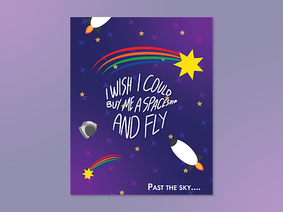 Buy Me A Spaceship card graphic design greeting card hand letter hand lettering helmet illustration post card postcard shooting star space spaceship