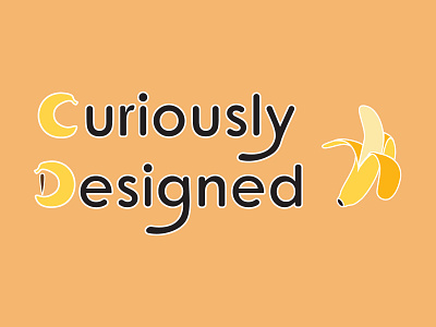 Curiously Designed banana banana logo banana peel branding graphic design logo orange yellow