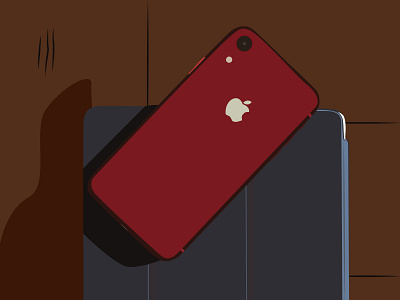 iPhone x iPad apple design flat illustration illustrator ipad iphone iphone xr minimal neutrals product red red vector