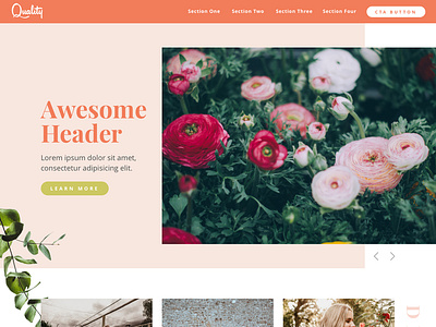 Fun & Floral Homepage design homepage template template design typography ui ux web web design website