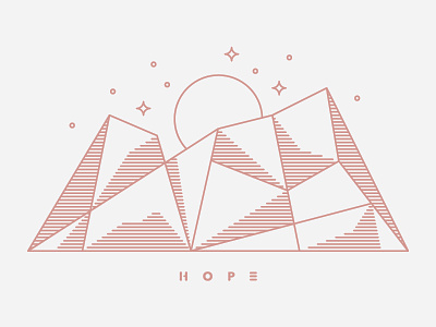 H O P E hope line work moon mountain stars
