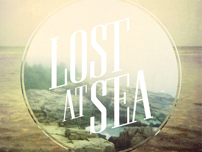 Lost at Sea logo ocean polaroid sea typography vintage