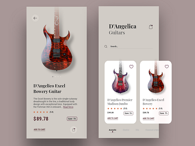 E-commerce Concept App | Guitar store