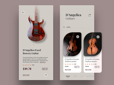 E-commerce concept App | Guitar Store | Version 2