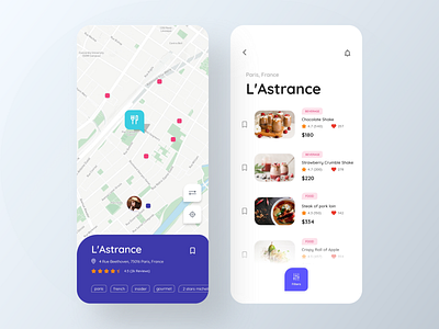Restaurant Recipes App app beverages cards colors design drinks food food and beverage food and drink icons ios location tracker restaurant app restaurant page design restaurant tracker restaurants typography ui ux visual design