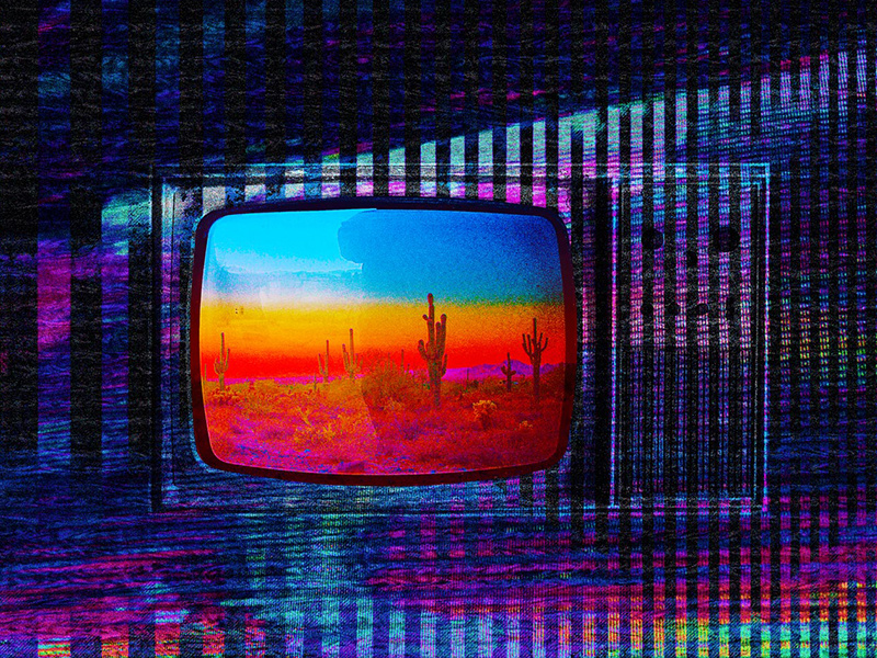 Is It Real neon vibrant lines fuzz iconic vintage abstract colourful vivid