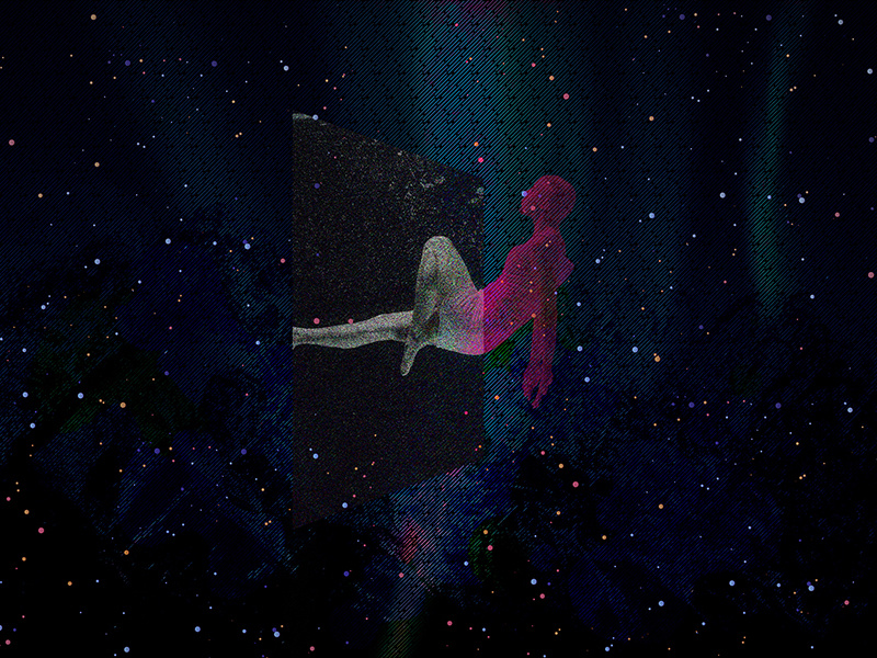 Cubose vivd abstract colourful dark space meta