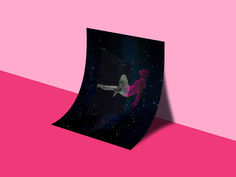 Cubose Print vivd space meta dark colourful abstract
