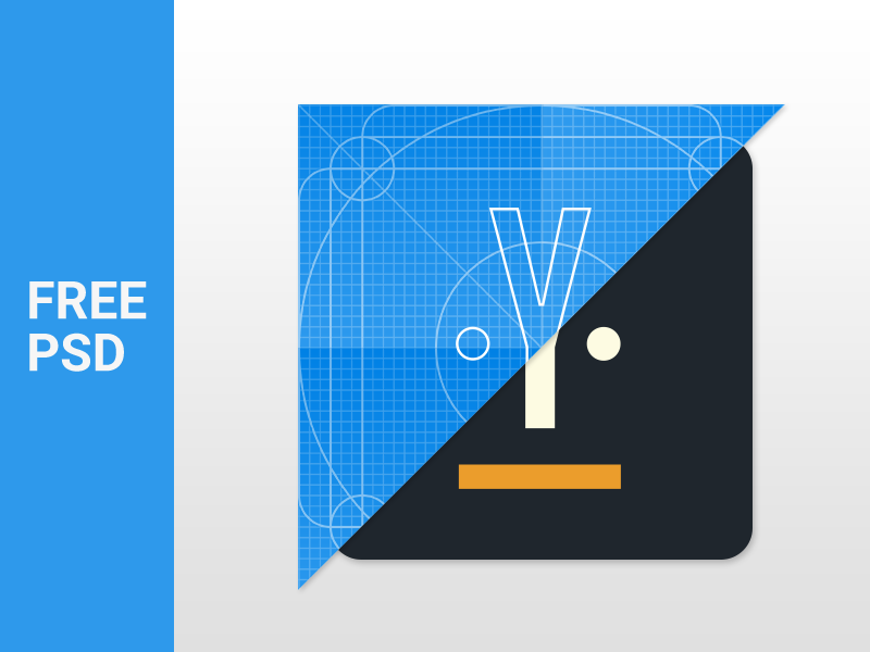 Material Design Icon Template - Freebie PSD