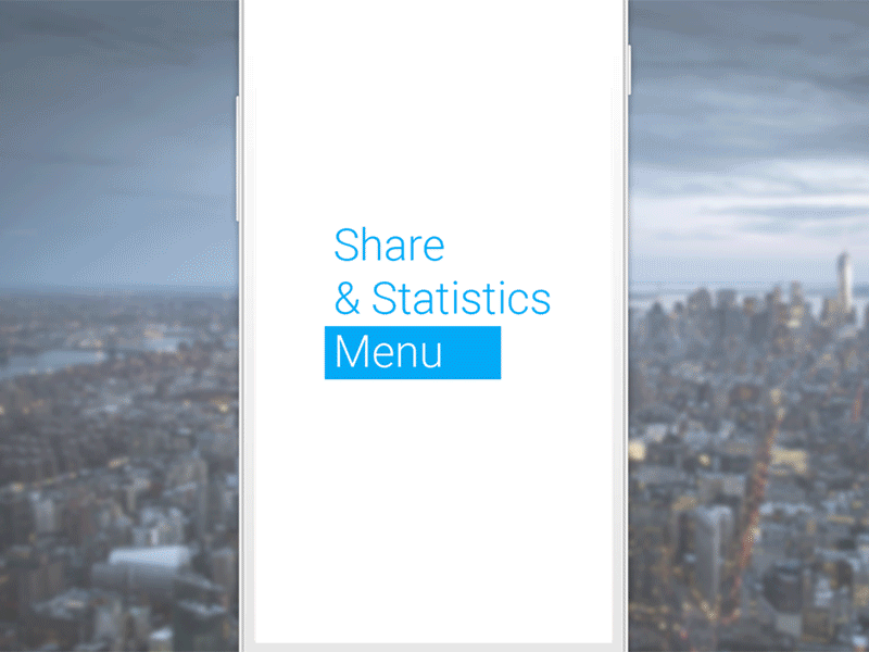 Share & Statistics menu concept ae android animation app concept design ios material menu mobile ui ux