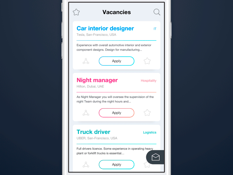 Download Recruitment app concept and Freebie 📒