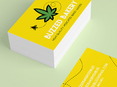 Buzzed Bakery Business Cards bakery business business cards edibles logo logo design marijuana mockup