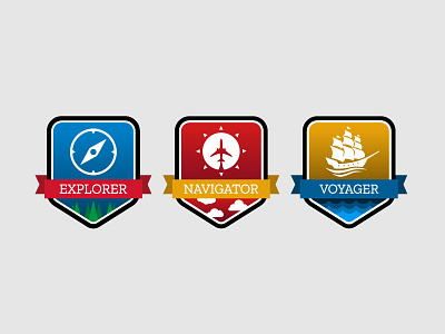Youth Program Badges adventure badge badge design explorer icons navigator travel voyager youth youth program