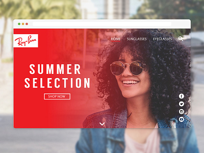 Daily UI Challenge 003 - Landing Page app challenge dailyui dailyui003 design digital dribbble landing page ray ban summer sunglasses ui ux ui website