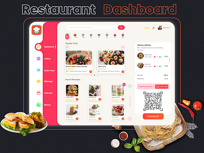 Web Restaurant Order dashboad dashboard design design flat food minimal order redesign restaurant web