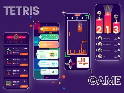 App tetris game dark mode design design app flat game game design graphic design illustration minimal mobile mobile design mobile ui ui web