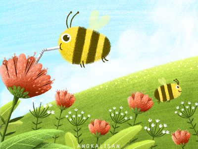Baby Bee bee book children children book flower illustration spring