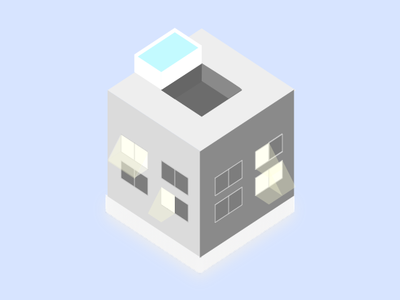 Cube House. illustration isometric