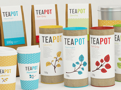Packaging Teapot // Conscious whith the environment hand craft illustration organic packaging pattern