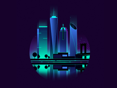 New York app branding city colour colourful flatdesign illustration travel ui vector