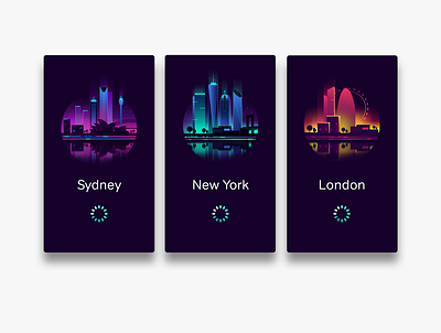 Loading pages travel app app branding colour colourful flat flatdesign illustration illustrator loading screen ui vector