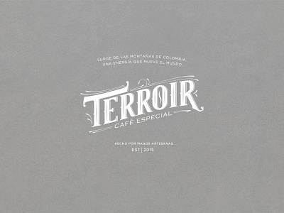 Terroir Coffee branding graphic design lettering logo package design