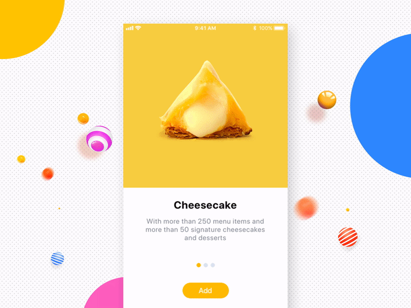 Ordering animation app choose food motion page principle ui