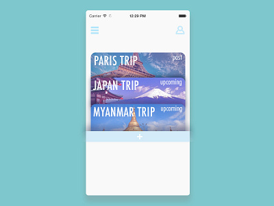 Trip Planner/Organiser airticket app flight itinerary organise plan planner ticket travel trip ui ux