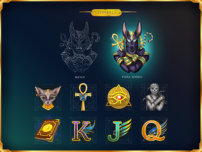 Slot symbols for Egyptian theme game