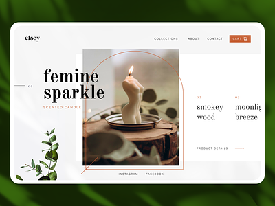 ELSOY - soy candles store concept candle-store candles concept design natural-candles soy-wax soyacandles store ui uidesign uiux weblayout