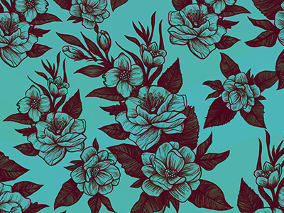 Teal Florals