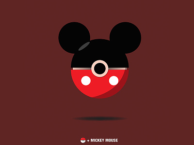 Pokeball Mickey Mouse disney flat graphic mickey mouse pokeball pokemon vector