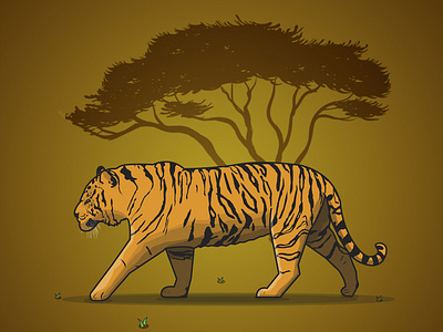 Tiger animal favorite animal flat flat design flat graphic graphic illustration illustrator jungle line art lions photoshop safari tiger vector